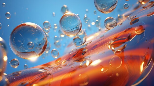 Иллюстрация красочных мыльных пузырьков, плавающих в воздухе
