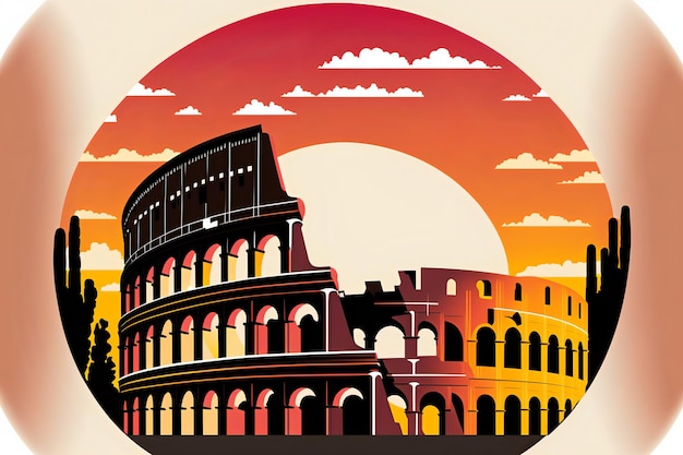 Foto illustrazione del colosseo, un simbolo iconico dell'antica roma