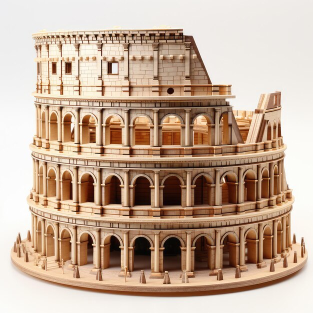 illustration colosseum sculpted wood craft