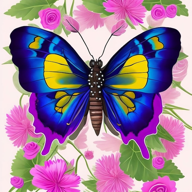 Illustration of a colourful butterfly