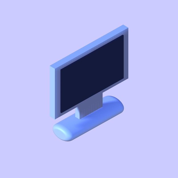 Photo illustration of computer icon illustration of monitor icon with transparent background