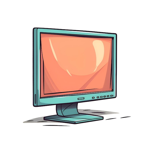 Photo illustration of computer monitor isolated on a white background