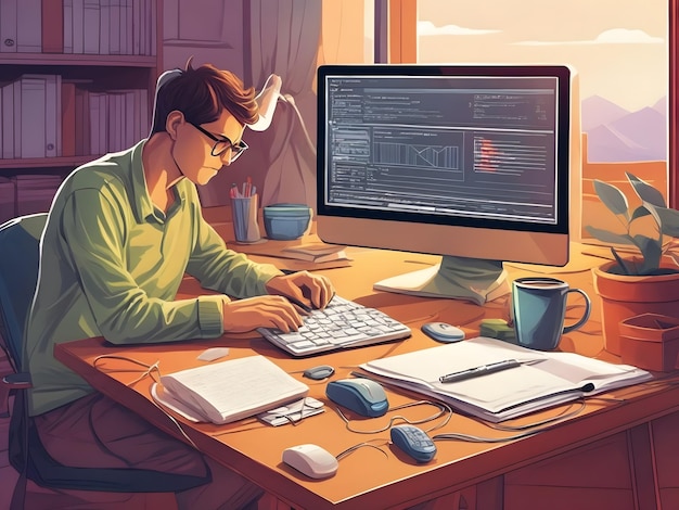 illustration of Computer programming