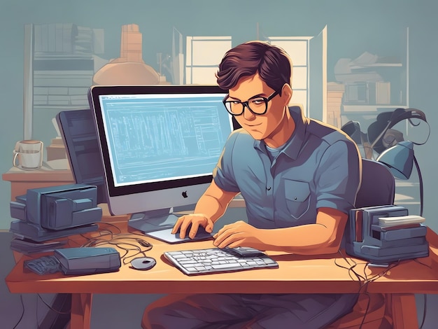 Premium AI Image | illustration of Computer programming