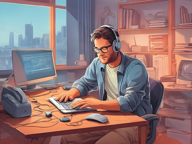 Premium AI Image | illustration of Computer programming