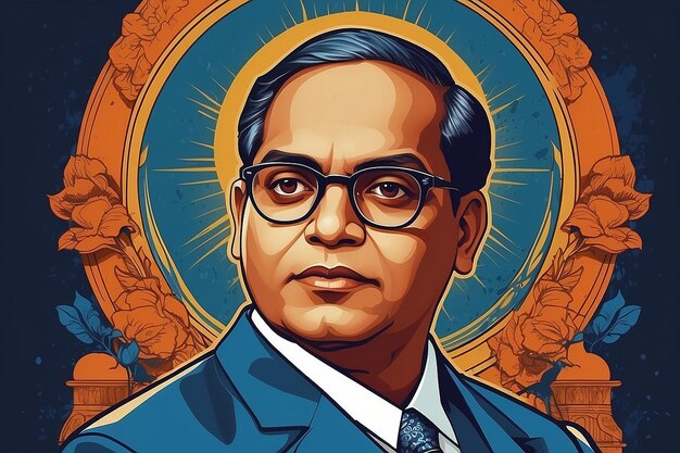 Foto il concetto di illustrazione del dottor bhimrao ambedkar jayanti 14 aprile polimat indiano