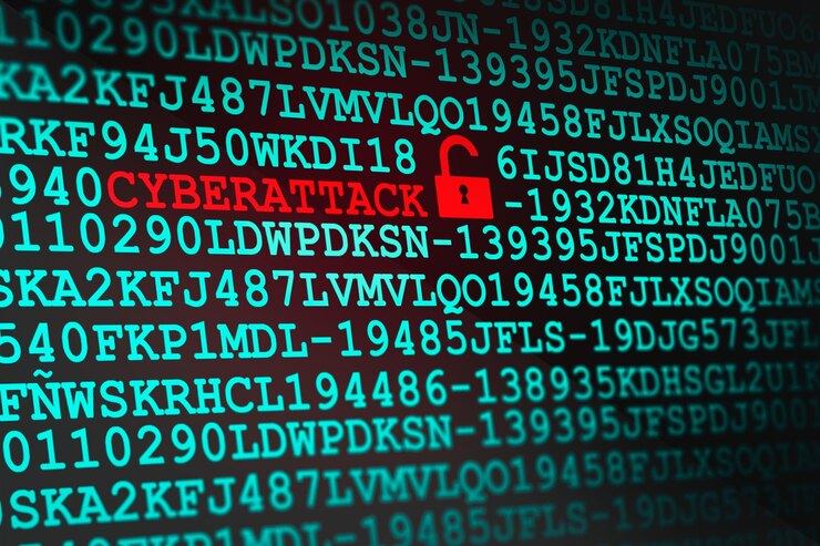 फोटो illustration concept of pc screen hack with cyberattack word. cyber security concept.