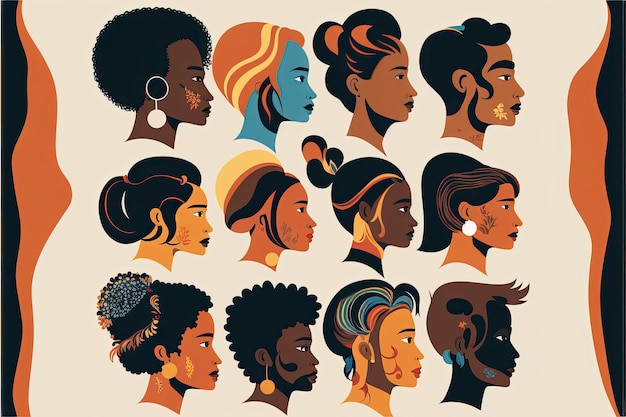 Illustration concept shows the many diversity people in different ethnicity on a white background