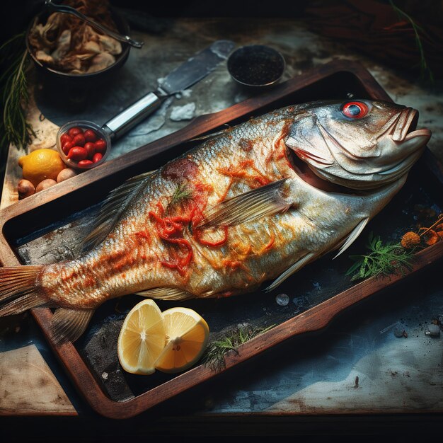 Photo illustration of cooked fish