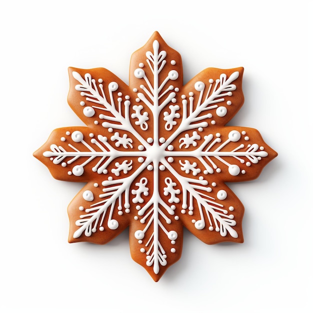 illustration of a cookie christmas snowflake with white background