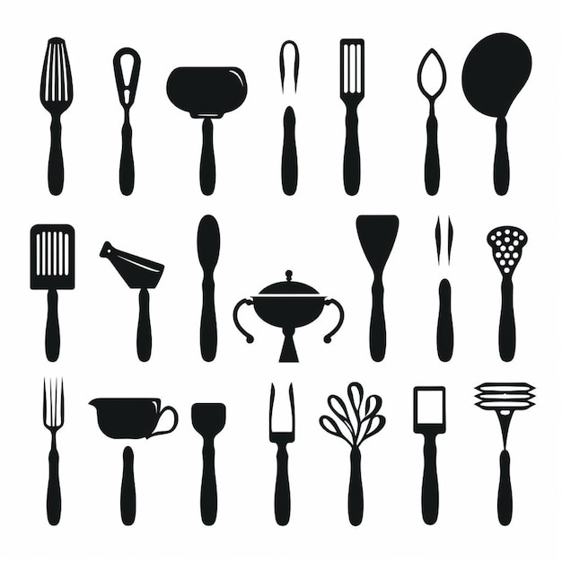 調理器具の束セットのイラスト