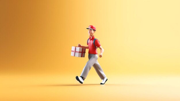 Photo illustration of courier delivery