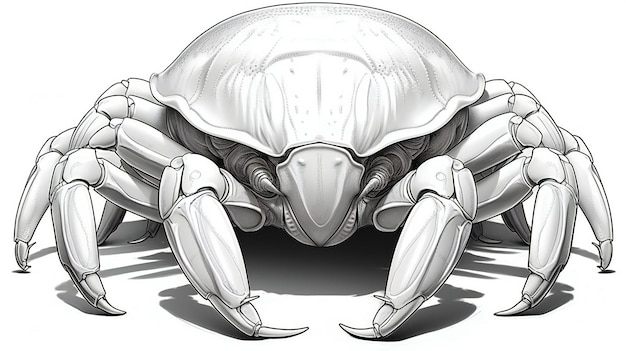 Illustration of a crab on a white background with shadow sketch