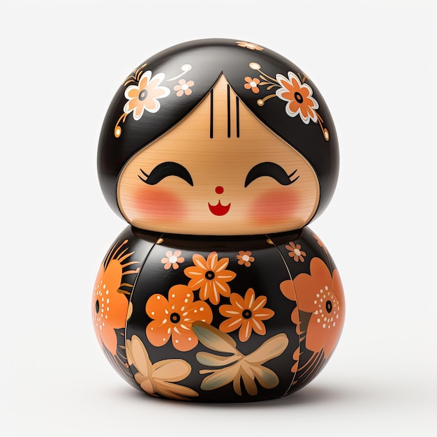 illustration crafting kokeshi dolls in engaging