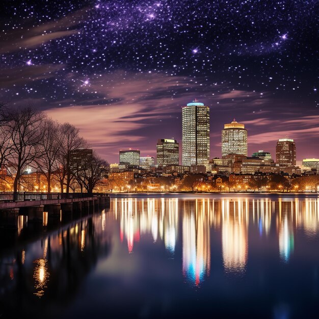 Photo illustration of create an allwhite background showcasing boston with