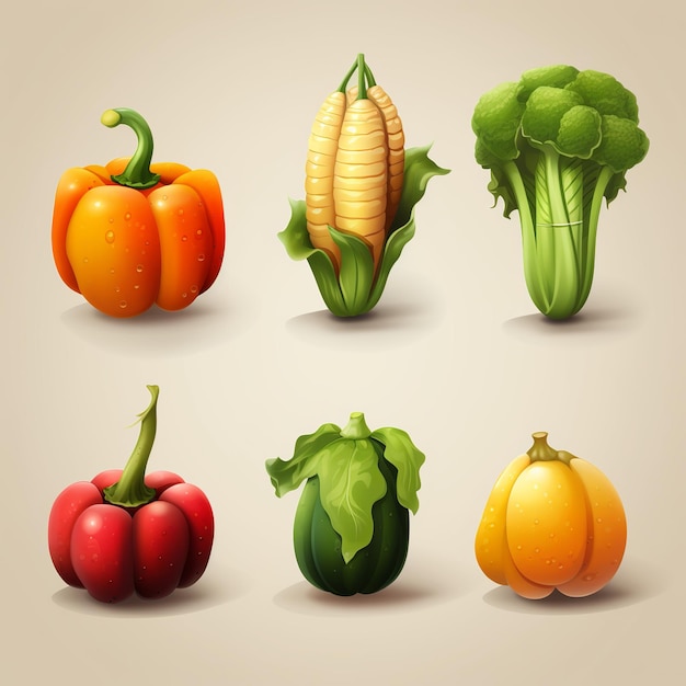 Photo illustration of create an icon that represents vegetables in a reali