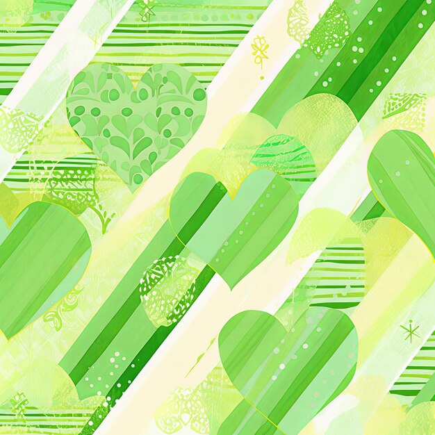 Photo illustration creative love stripes background in green