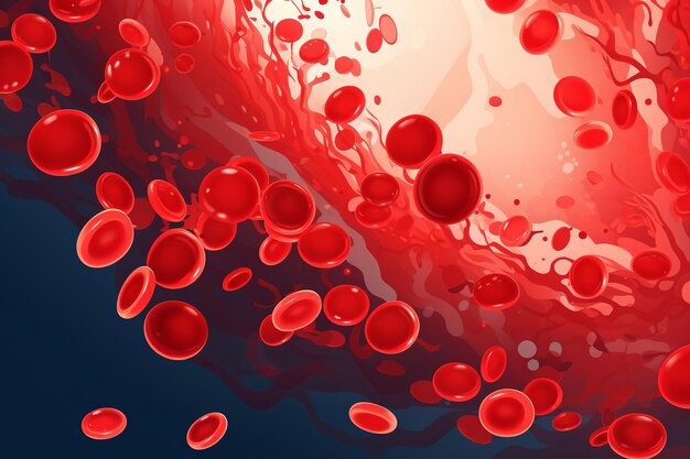 illustration of Creative vector illustration of artery red blood white background Generative ai