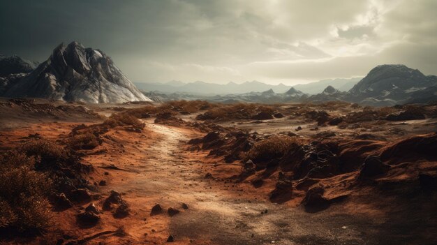 Photo illustration of the creepy red island