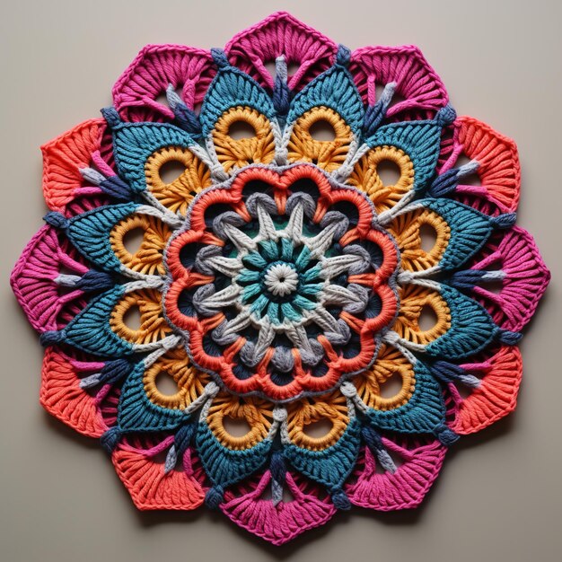 Photo illustration of crochet mandala