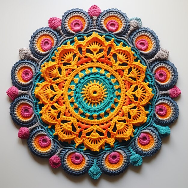 Photo illustration of crochet mandala