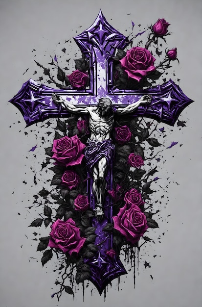 Photo illustration of the crucifixion of jesus christ