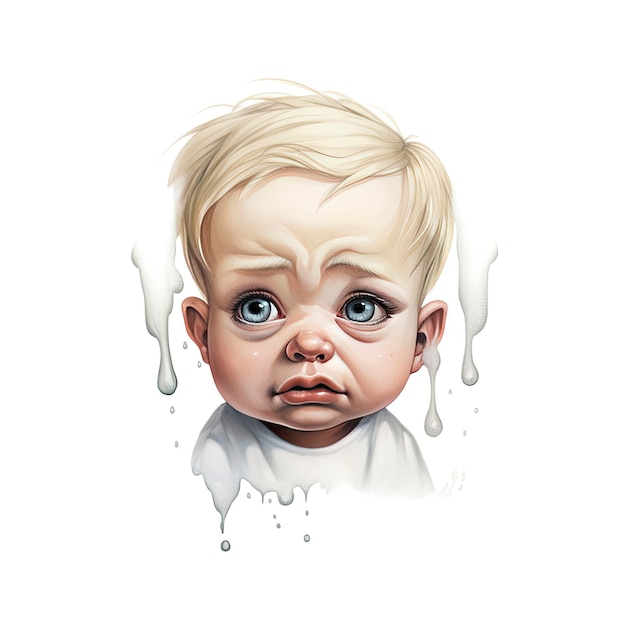 An illustration of a crying baby