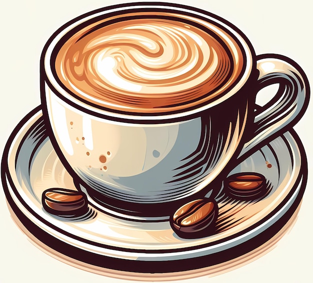 Illustration of a cup of coffee simple clean