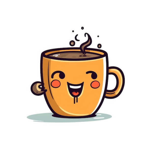 Illustration of a cup of coffee on a white background