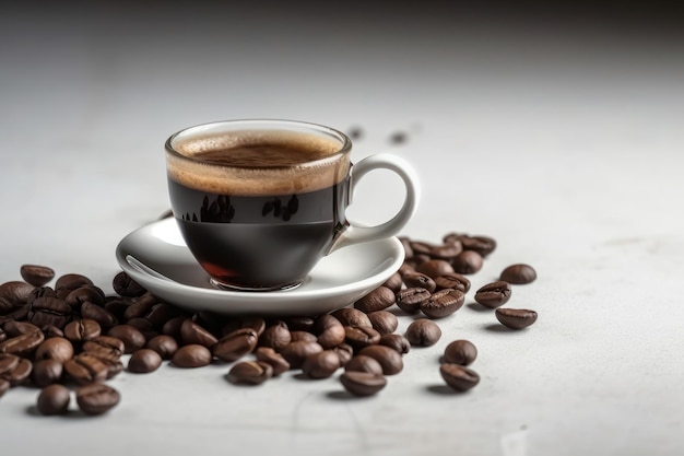 Illustration of a cup of coffee on a white background