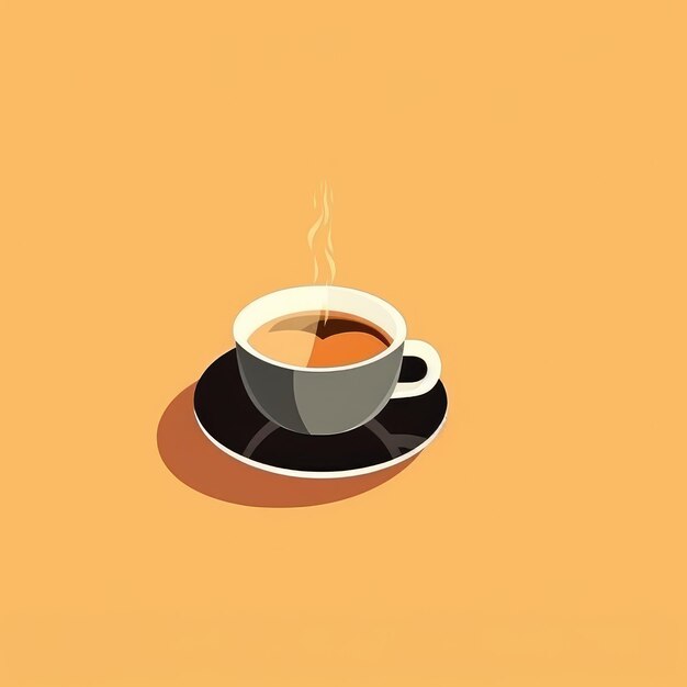 Illustration cup of fragrant cappuccino on the table closeup pastel background generative ai
