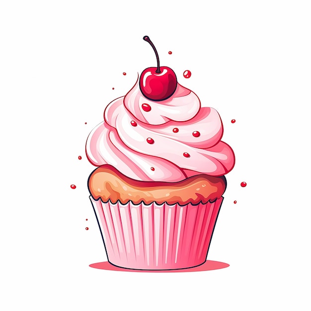 illustration cupcake cherry top emote diffuse used bright fructose cute furry needs help simple