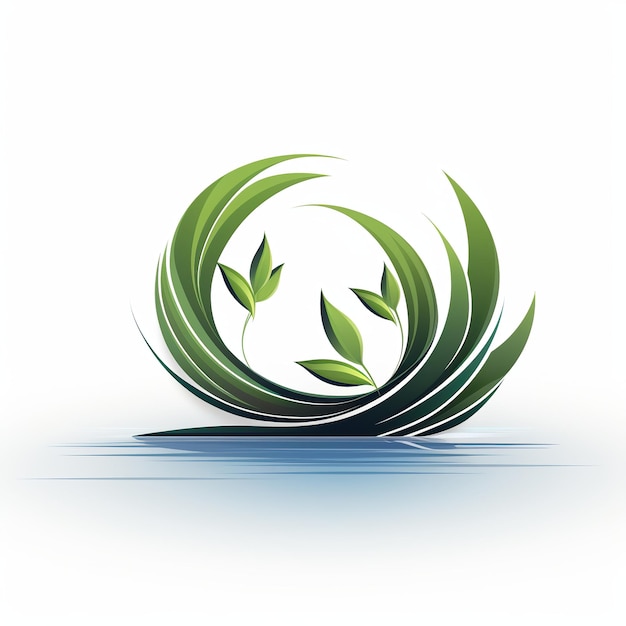 Foto illustrazione dell'icona della curva del logo del bambù