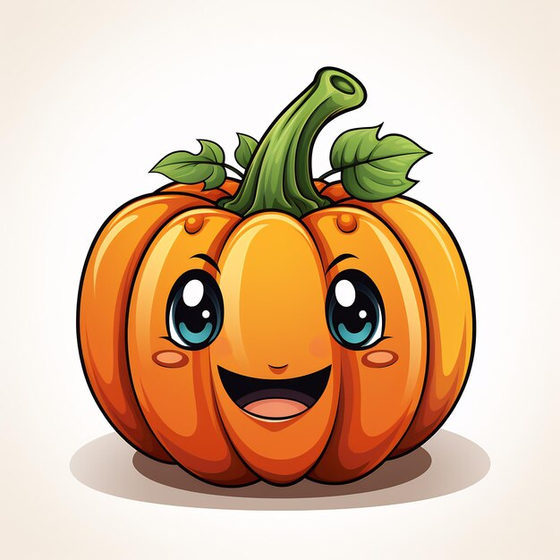 Foto illustrazione di uno sfondo bianco clipart carino zucca di halloween colorato