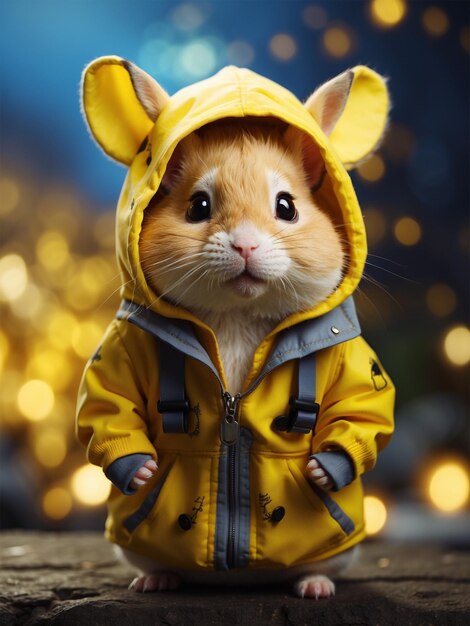 illustration of a cute hamster wearing an adorable jacket 20