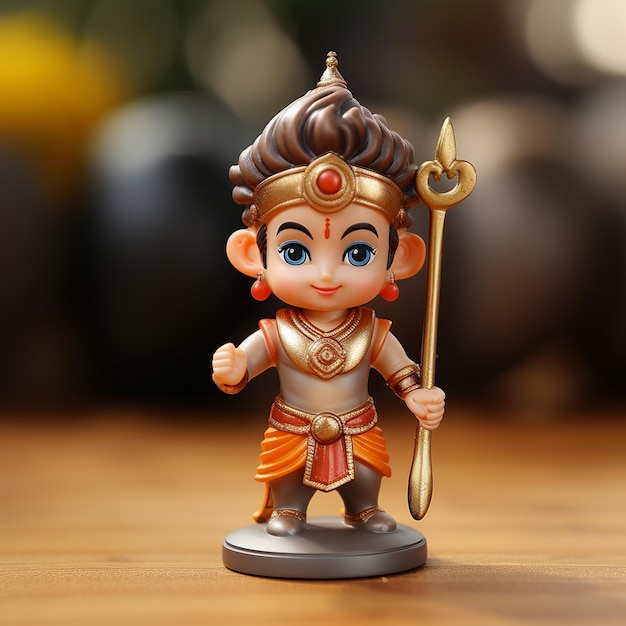 Photo illustration of cute handsome lord shree ram idol miniature