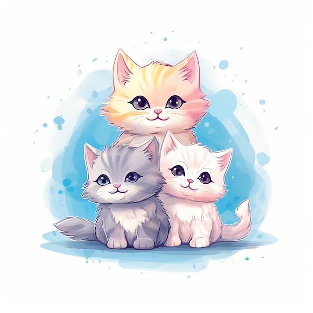 иллюстрация милый счастливый котенок кошки международный день кошек