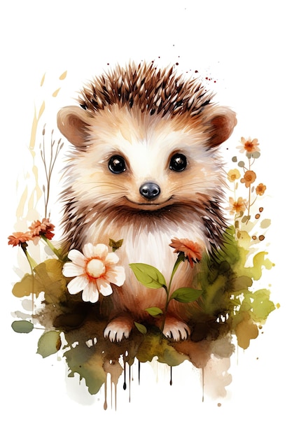 illustration cute hedgehog