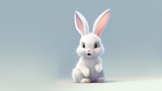 Иллюстрация милого кролика Ai Generative