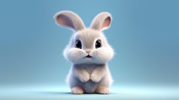 Photo illustration of a cute little bunny ai generative