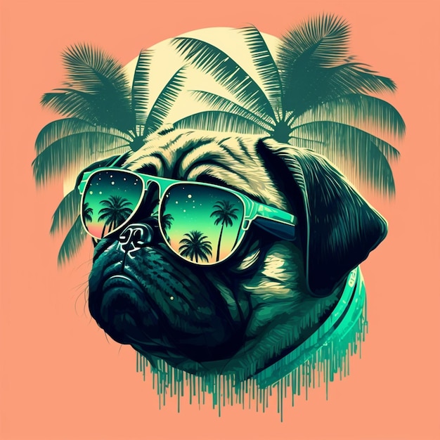 Illustration of cute pug