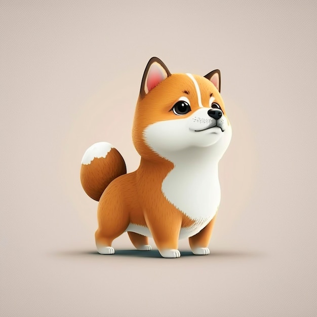 illustration of a cute Shiba Inu AI generated image