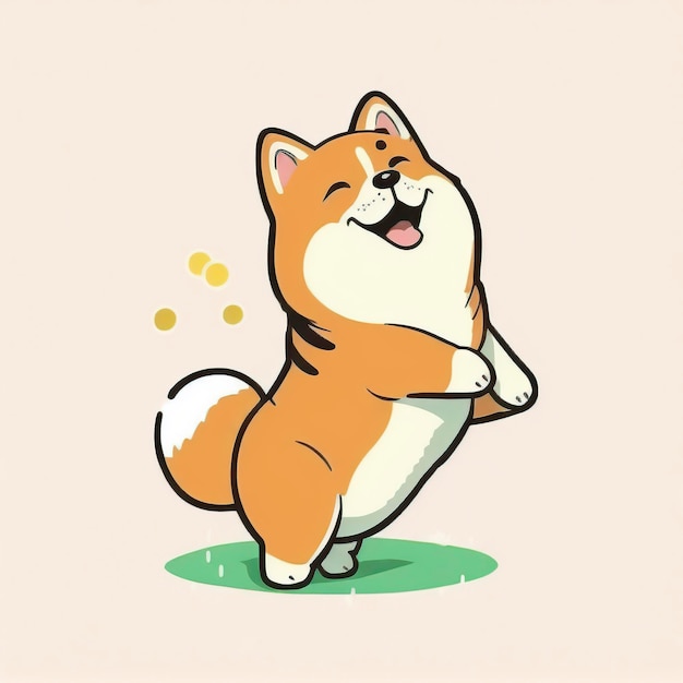 Photo illustration of a cute shiba inu ai generated image