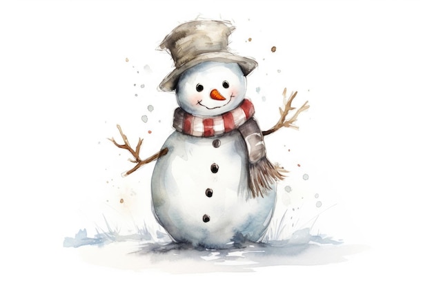 Illustration of a cute snowman