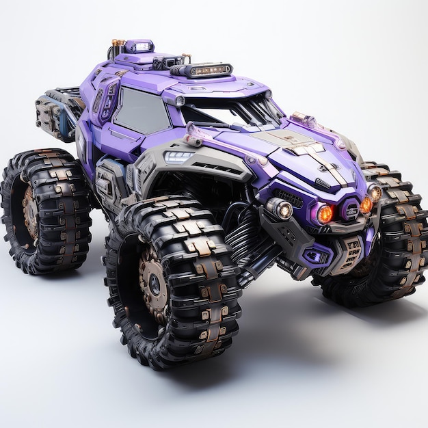 Illustration cyberpunk white showcase black purple engaging armored vehicle