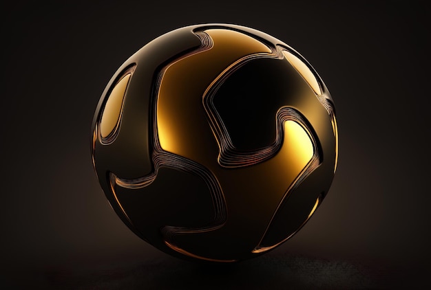 黒の背景に暗い金色のフットボールのイラスト