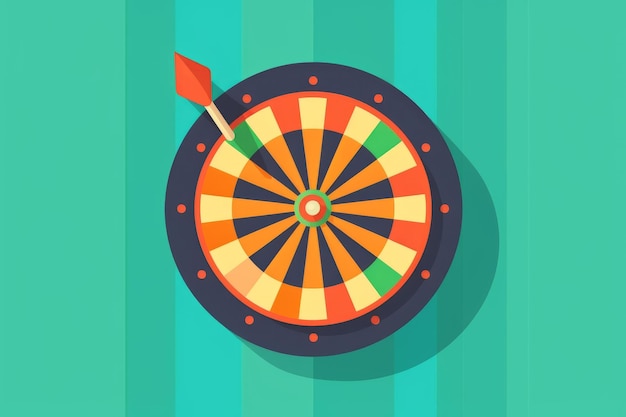 An illustration of a dart board with a dartboard in the center.