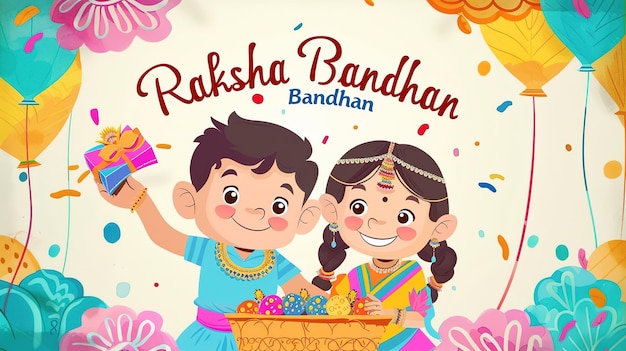 Иллюстрация украшенной рахи для индийского фестиваля Raksha Bandhan фон
