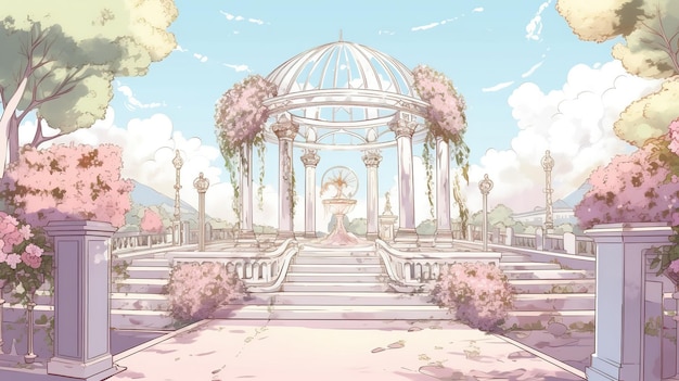 illustration of a decorative background for a wedding ceremony