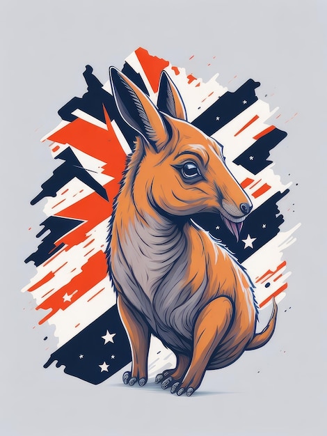 Foto illustrazione di un cervo con una bandiera in testa che rappresenta il patriottismo e la libertà creata con la tecnologia generative ai